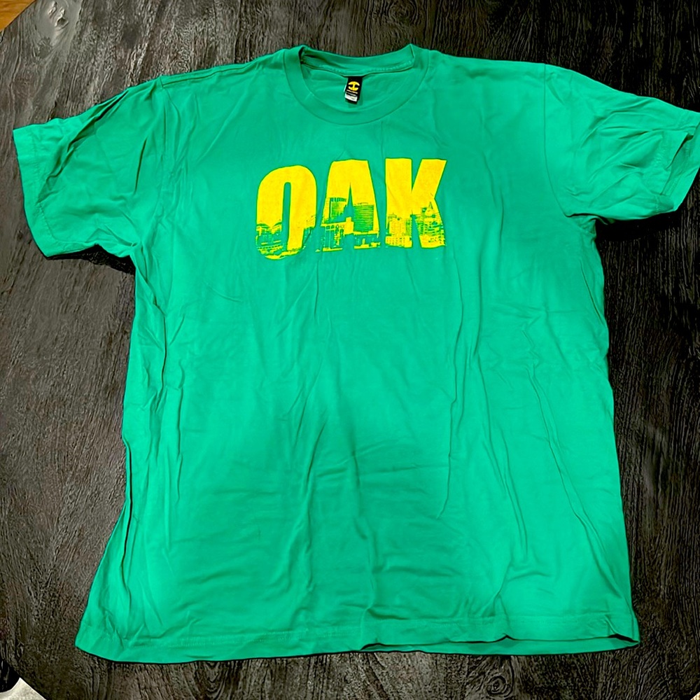 OAK By Oaklandish Green w/Yellow OAK Print T-Shirt Sized Men’s 2XL